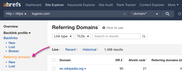 linking or referring domains