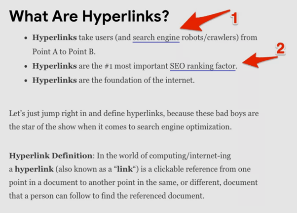 Picture of Hyperlink or Backlink Examples